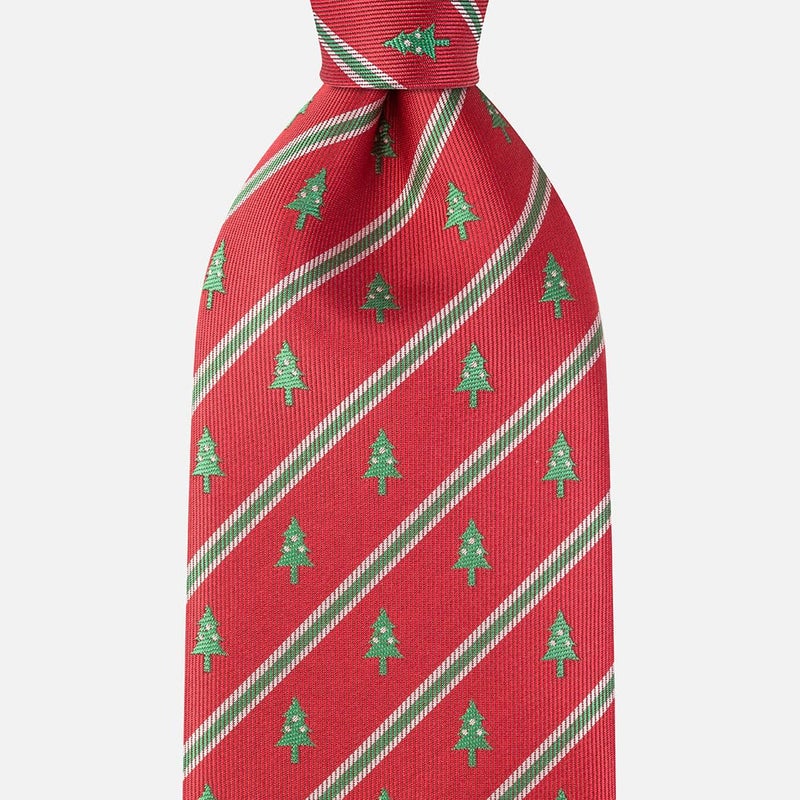 KissTies Mens Christmas Tie Xmas Tree Necktie Red Holiday Season Ties - Image 2